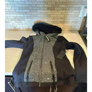 Hurley Mixed media Charcoal Fleece‎ Jacket S  b30